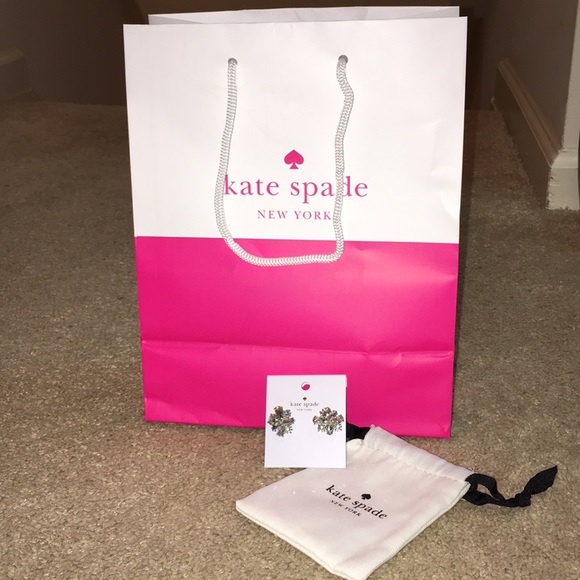 NWT- Kate Spade New York Earrings, Pouch & Giftbag